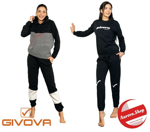 tuta donna GIVOVA HOMEWEAR Palestra allenamento causal FELPATA invernale  zip | eBay