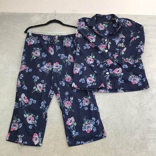 Lauren Ralph Lauren Schlafanzug geblümt 3/4 Arm Größe M