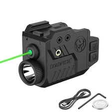 Solofish 700 Lumen Flashlight & Green Laser Sight for Pistol Handgun Picatinny