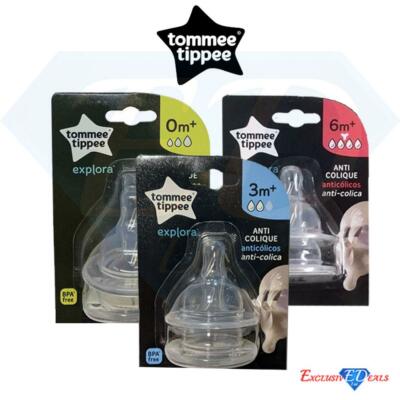Tommee Tippee Explora Anti-Colic Teats (2-Pc) 0m+ Or 6m+ Teats For