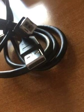 NEW 5 FOOT USB / AB CABLE BLACK WITH SILVER ENDS