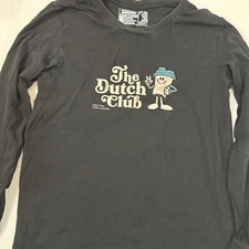 Dutch Bros Black Long Sleeve Shirt Womens Medium The Dutch Club Faded