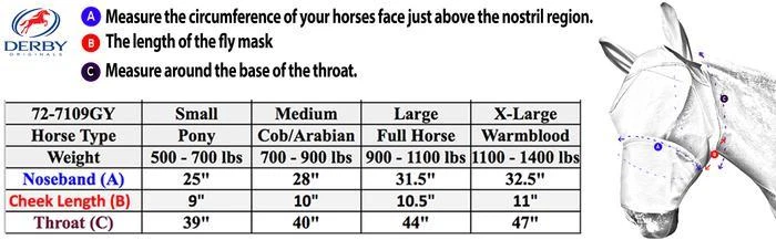 Derby UV-Blocker Premium Reflectante Caballo Mosca Máscara con Orejas y Nariz Cubierta Foto 2 de 4