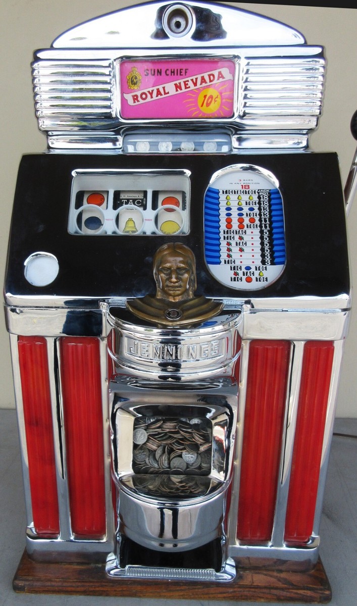 Jennings 10c Red Lite Up Slot Machine Royal Nevada Casino | eBay