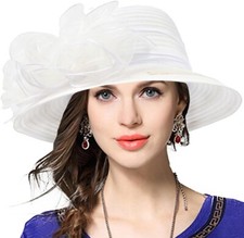 Women's Derby Dress Church Cloche Hat Bow Bucket Wedding Bowler Hats 9 COLORS