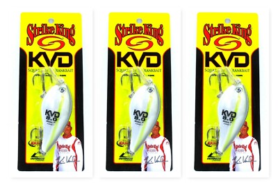 (3) Strike King KVD 8.0 Square Bill 4 1/4'' Crankbaits Sexy Blue Back Herring New