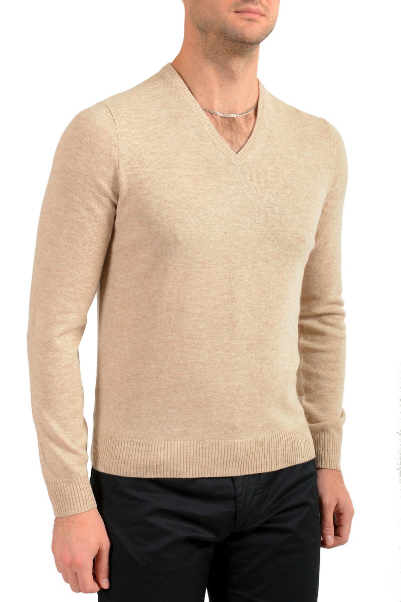 ★DUVETICA★ Mirtos M Light Cream Men's Man to Man V-24F-VUM Malo Optimum Men's Light Beige Wool Cashmere V-Neck Pullover