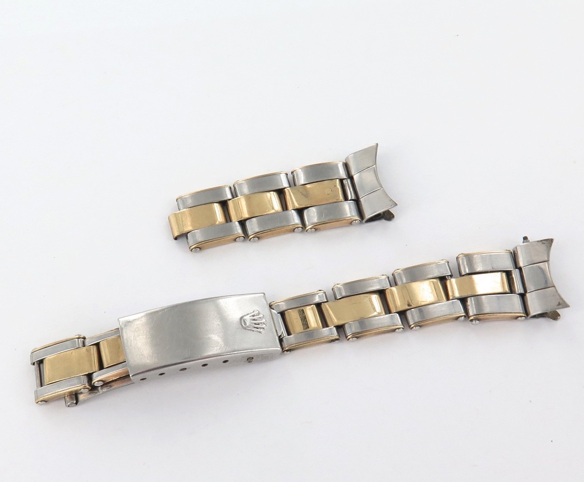 RARE 1950s / 60s ROLEX 13MM LADIES RIVETED LINK 2 TONE OYSTER