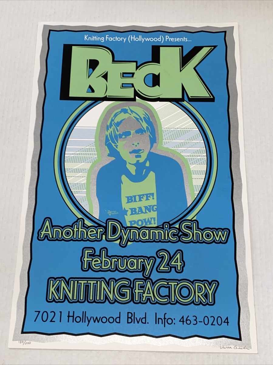 BECK On Hollywood Blvd Original Concert Poster From Knitting