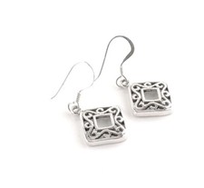 Sterling Silver Filigree Swirls Dangle Earrings - Free Gift Packaging