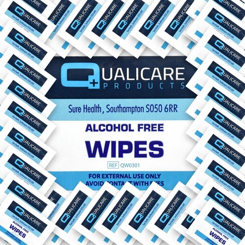 100 x ALCOHOL FREE ANTISEPTIC WOUND CLEANSING WIPES Skin Sterile Wound