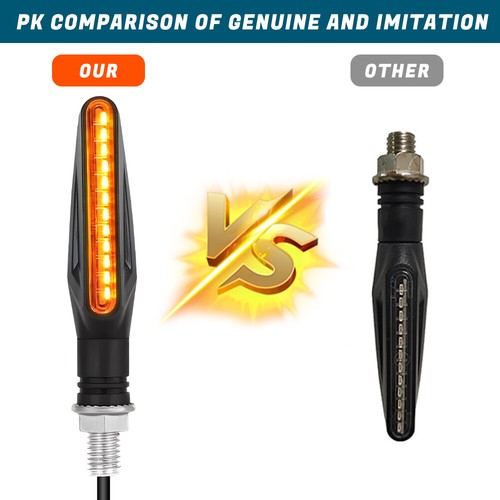 Motorcycle Turn Signals Light Upgraded Bright Front Rear LED Indicator Light 12V - Foto 12 di 13