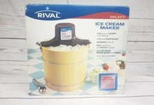 Rival Ice Cream Maker Select 8550 X 5 QT 40 Servings Machine Wood Bucket EUC