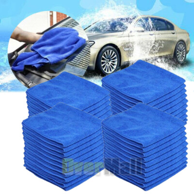100 Toallas De Microfibra 12x12 Secado Rapido Para Limpieza Autos Carros Cocina