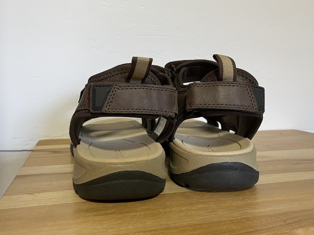 Lands\' End Men\'s Water Sport Sandal Rich Coffee Brown Adjustable Hook Loop 8 D Lands main image 3