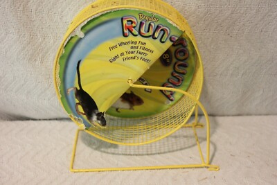 SUPER PET REGULAR RUN AROUND 8'' YELLOW Exercise Wheel For Healthy Furry Friends