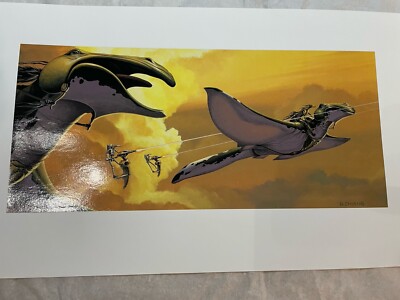 Phantom Menace PRINT Star Wars Rare Vintage 1999 Doug Chiang Lithographs Art
