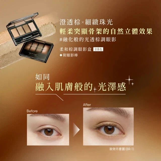 [KANEBO KATE] Mellow Brown Eyes Eyeshadow Palette 4.2g JAPAN NEW - Image 3 of 4