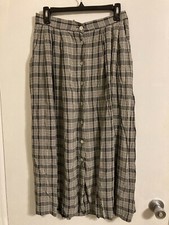 Vintage Talbots Women  s Skirt 12 Black Button Front Long Pleated Front USA 1890