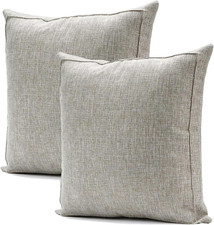 22X22 Inch Burlap Linen Throw Pillow Covers Pack of 2 Decorative Farmhouse Pillo