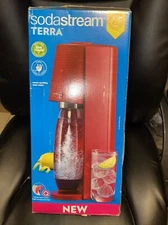 SodaStream Terra Sparkling Water Maker RED with CO2 and Carbonating Bottle New