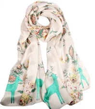 100% Silk Satin Scarf Women neckerchief Shawl Wrap Floral green pink red JH3-26
