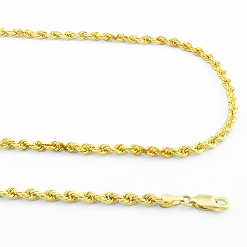 14K Yellow Gold Solid 3mm Diamond Cut 