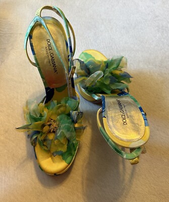 DOLCE & GABBANA* Vintage Runway FW 2000 Floral Silk High Heel