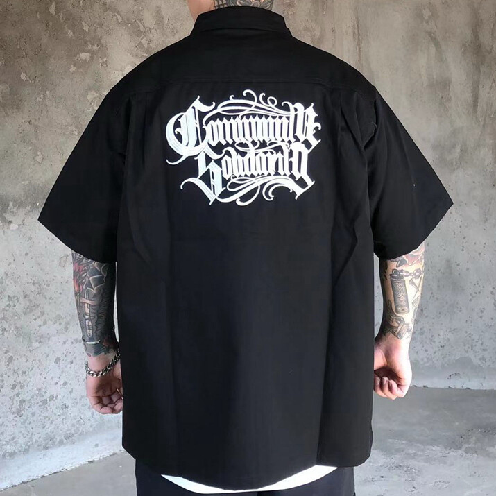 Mens Cargo Shirt West Coast Gangster Style Chicano Gangsta HipHop - Main Image