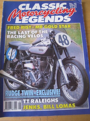 CLASSIC MOTORCYCLING LEGENDS #25 1993 FRED RIST MR GOLD STAR RUDGE TWIN TT RALEI