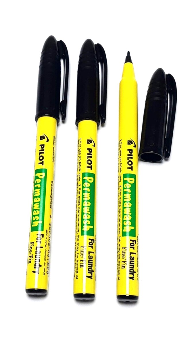Pilot Permawash Permanent Laundry Marker Pen 3X PILOT LAUNDRY TEC