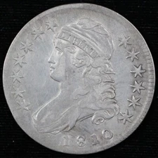 1810 50c Capped Bust Half Dollar EX; 1988 Blevins Superior Sale