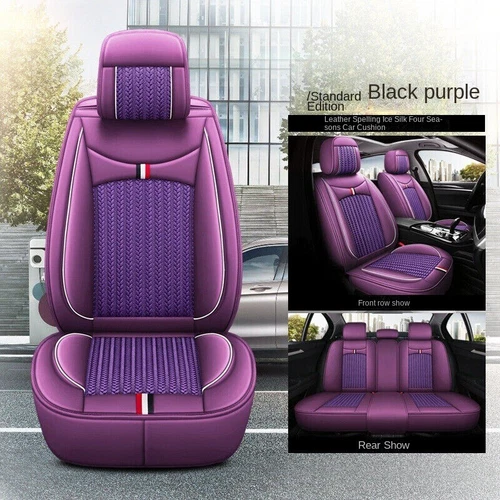 For Chevrolet Car Seat Cover Full Leather Ice Silk Car 5 Seats Universal Set Fit - Bild 18 von 28