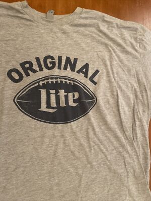 ORIGINAL LITE Beer Miller Next Level Gray T Soft Thin Shirt Men's Size XL XLarge