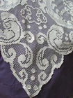 New 52"Sq Vintage Antique Italian Buratto Filet Lace  Ecru Rare Collectible