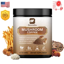 250g Organic Mushroom Coffee  Powder,Enhanced Energy,Immunity & Brain Booster