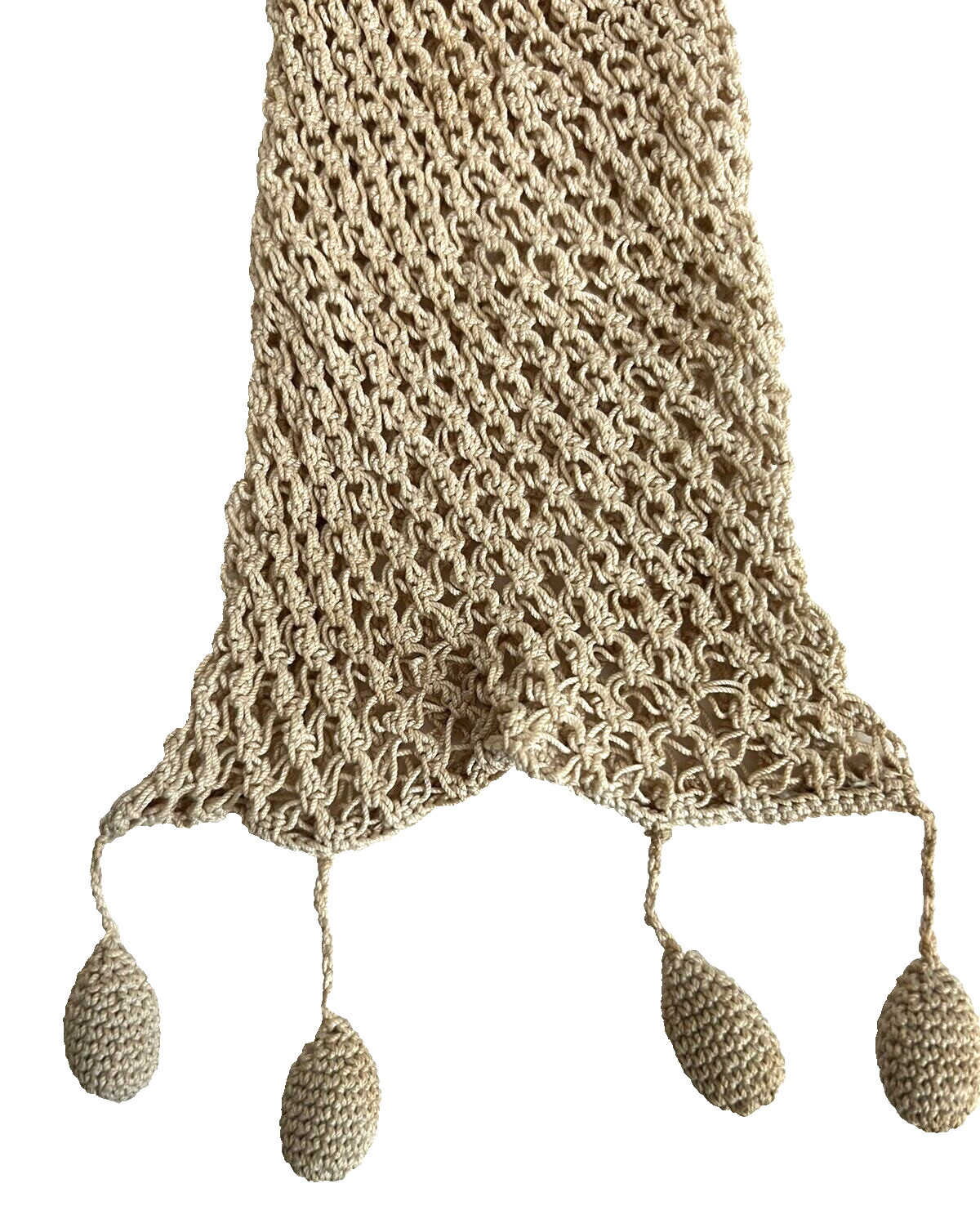 Antique Handmade Crocheted Flapper Drawstring Unl… - image 7