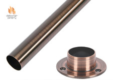Image of Hanging Rail Rothley Antique Copper 25mm ROUND Wardrobe Hanging Tube End Sockets