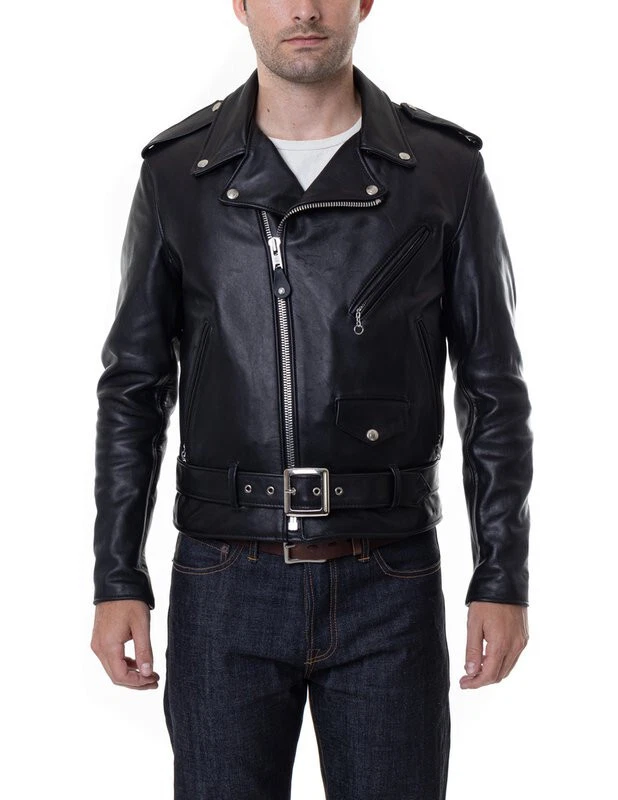 Chaqueta de cuero negro para hombre NYC 118 cuero de vaca talla grande Foto 2 de 4