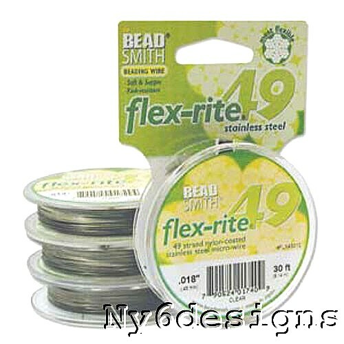 Alambre de cuentas transparente FLEXRITE Beadsmith 49 hebras 0,018"" 0,024"" - 30 pies / 100 pies - Imagen 4 de 10