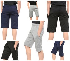 Unisex Kids Fleece Shorts PE Boys Gym School Summer Bottoms Running Jogging Pant