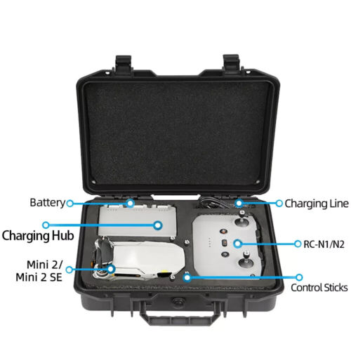 Portable Storage Shoulder Bag Carrying Case for DJI Mini 2/2 SE Drone Hard Shell - Picture 8 of 16
