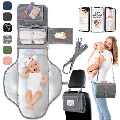 Soft Portable Diaper Changing Pad with Pockets - Waterproof & Easy to Clean