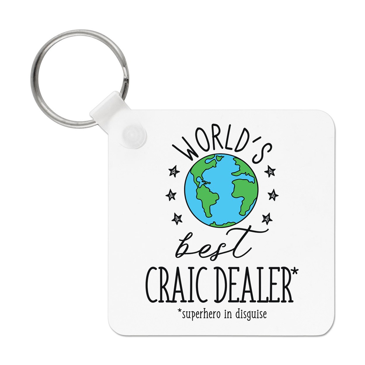 World's Best Craic Dealer Keyring Key Chain Funny Joke Favourite Irish Ireland