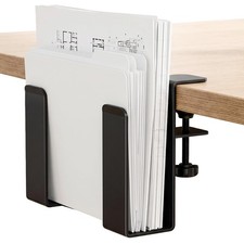 Adjustable Desk Side Laptop Mount, No Drill Clamp on Laptop Holder, Metal Han...