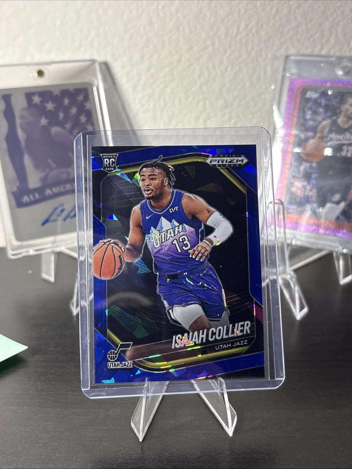 Isaiah Collier 2024-25 Prizm Black Rookie RC #32 Blue Ice Prizm /125