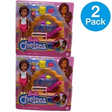 Barbie Chelsea Doll and Otter Playset with Water Slide 2 Pack New
