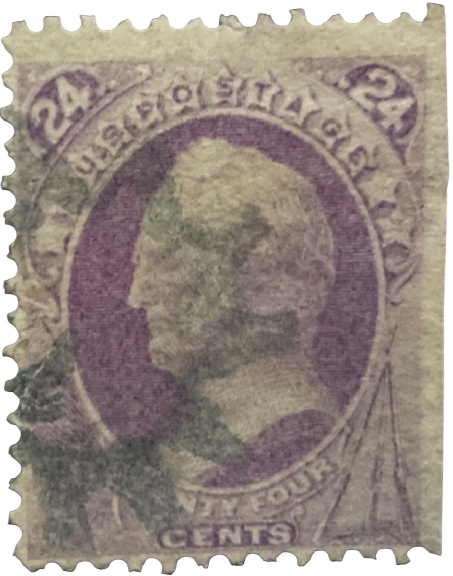 US Scott 153 24c 1870 Winfield Scott Fancy Cancel Used CV $230