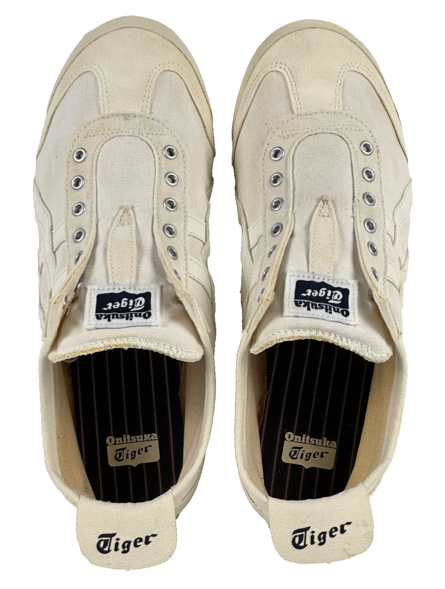 ASICS ONITSUKA TIGER Mexico 66 Slip-On Sneakers Ivory Rare US Men 8.5, Women 10