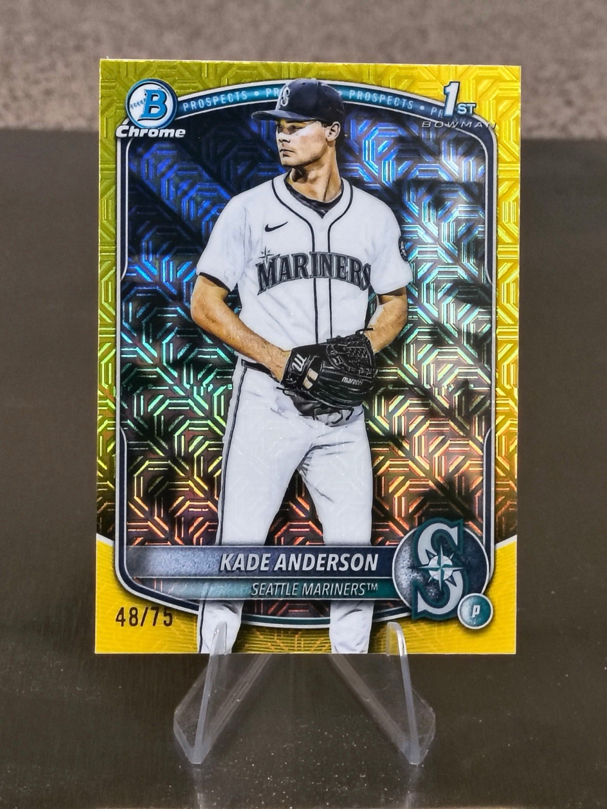 2025 Topps Bowman’s Draft Kade Anderson BDC-3 1st Bowman Yellow Mojo /75